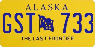 AK license plate GST733