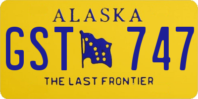 AK license plate GST747