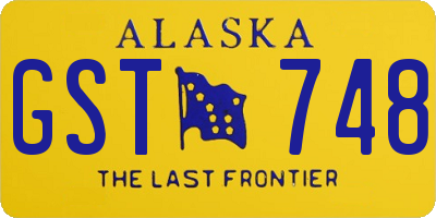 AK license plate GST748