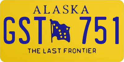 AK license plate GST751