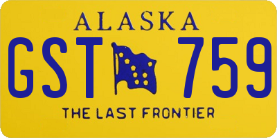 AK license plate GST759