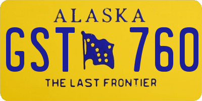 AK license plate GST760