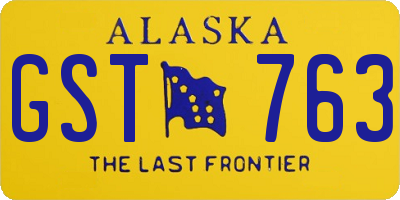 AK license plate GST763