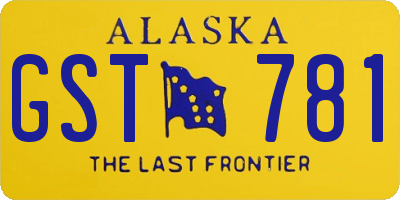 AK license plate GST781