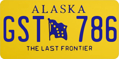 AK license plate GST786