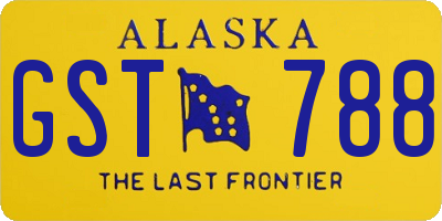 AK license plate GST788