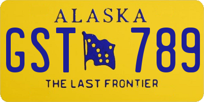 AK license plate GST789