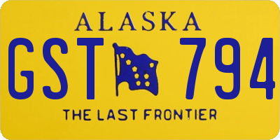 AK license plate GST794