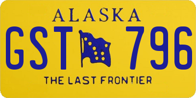 AK license plate GST796
