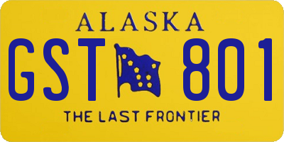 AK license plate GST801