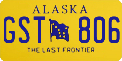 AK license plate GST806