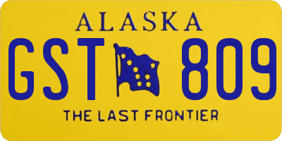 AK license plate GST809