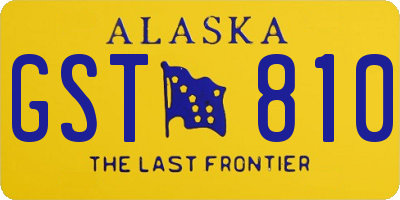 AK license plate GST810