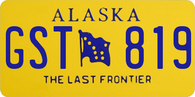 AK license plate GST819