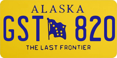AK license plate GST820
