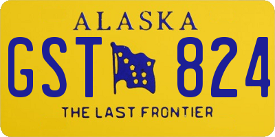 AK license plate GST824