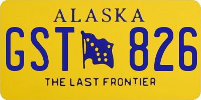 AK license plate GST826