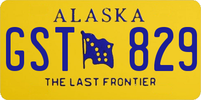 AK license plate GST829