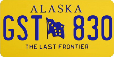 AK license plate GST830