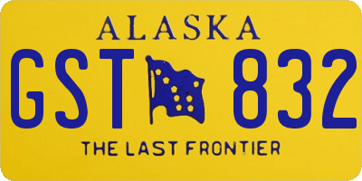 AK license plate GST832