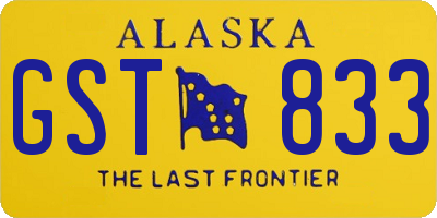 AK license plate GST833