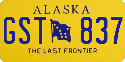 AK license plate GST837