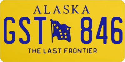 AK license plate GST846