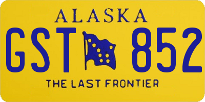 AK license plate GST852