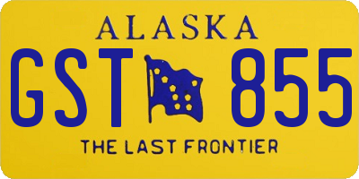 AK license plate GST855
