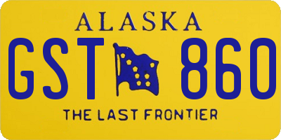 AK license plate GST860