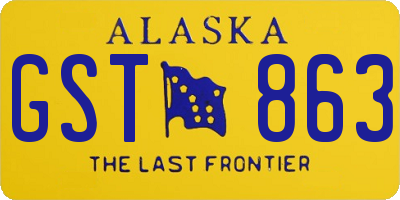 AK license plate GST863