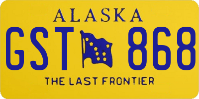 AK license plate GST868
