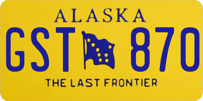 AK license plate GST870
