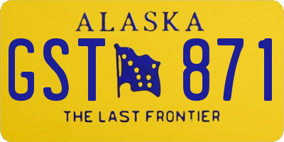 AK license plate GST871