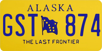 AK license plate GST874