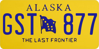 AK license plate GST877