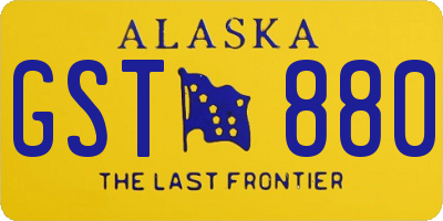 AK license plate GST880