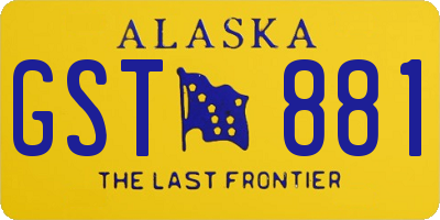 AK license plate GST881