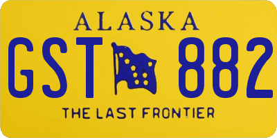 AK license plate GST882