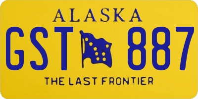 AK license plate GST887