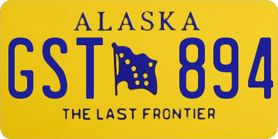 AK license plate GST894