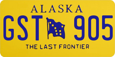 AK license plate GST905