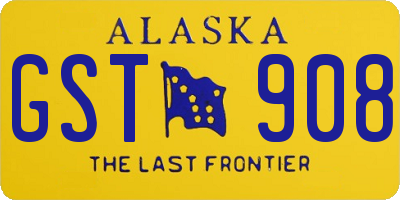 AK license plate GST908