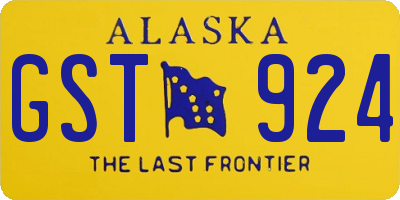 AK license plate GST924