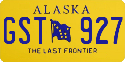 AK license plate GST927