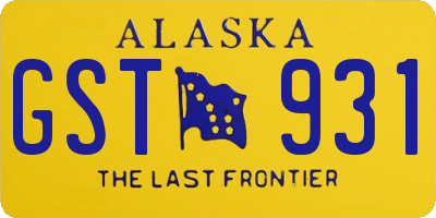 AK license plate GST931