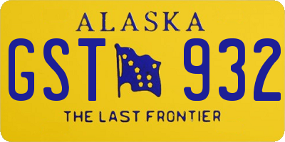 AK license plate GST932
