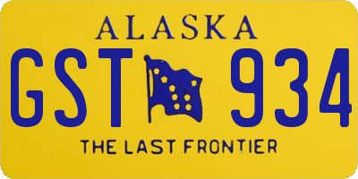 AK license plate GST934