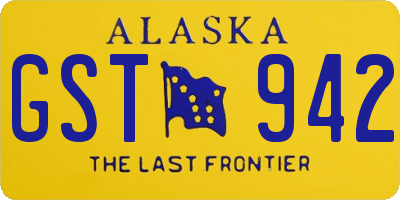 AK license plate GST942