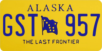 AK license plate GST957